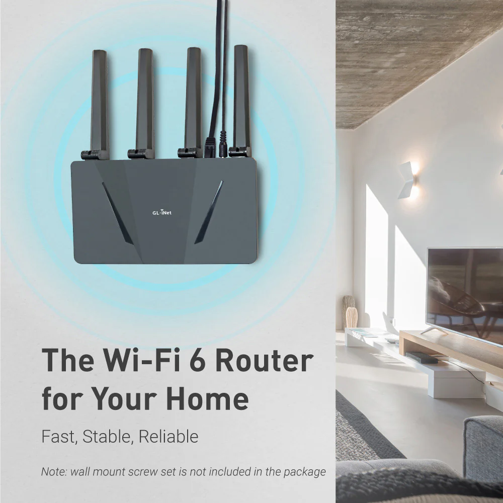Flint (GL-AX1800) Wi-Fi 6 Home Secure Router with US plug - Image 8