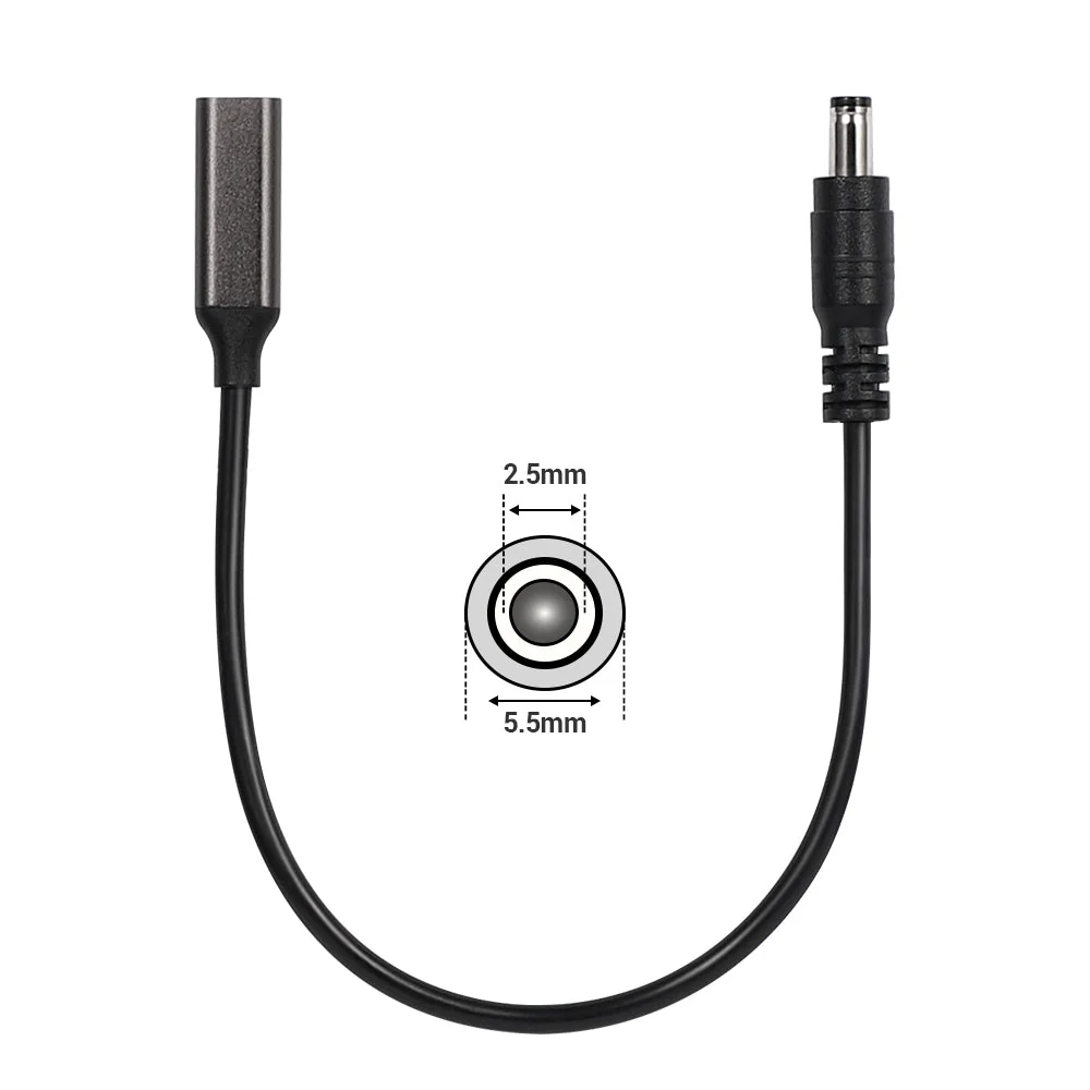 Power Adapter Cable - Type-C PD to DC 5.5mm x 2.5mm (65W Max)